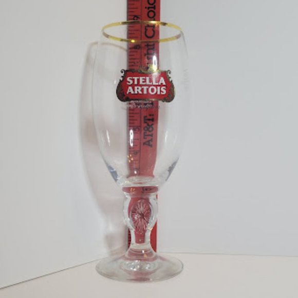 STELLA ARTOIS ORIGINAL GLASS CHALICE GOLD RIM 40cl - Picture 2 of 6